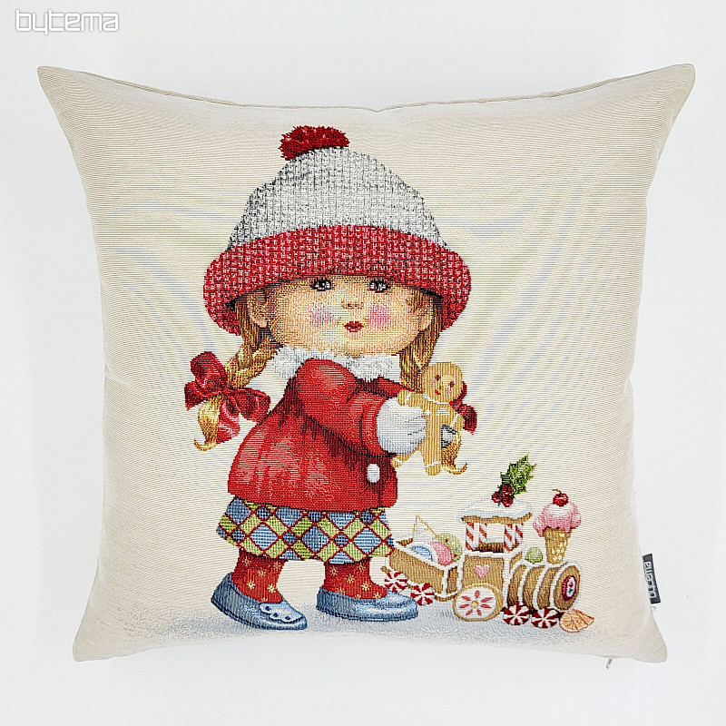 Christmas tapestry cover GIRL WITH A TOY