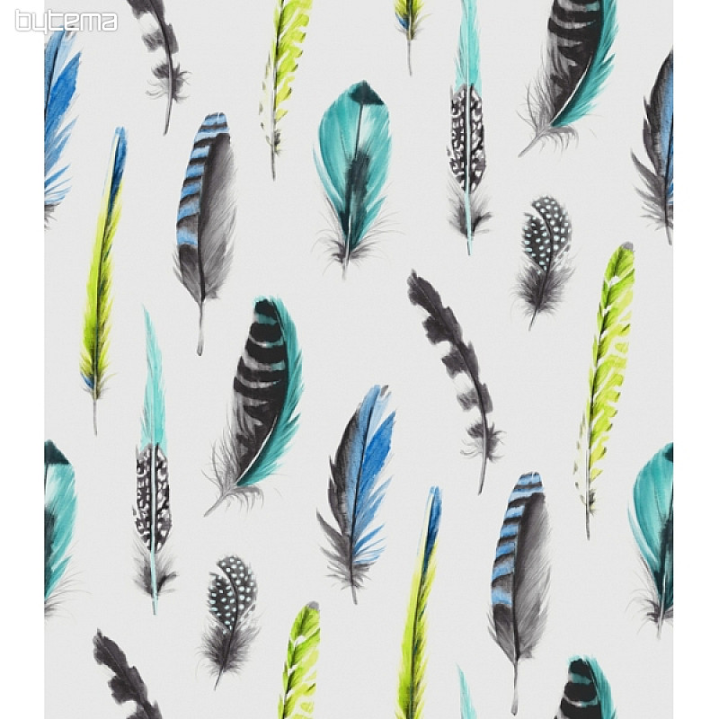 Decorative fabric BLUE FEATHERS