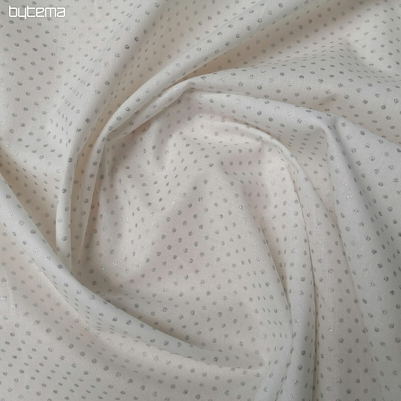 Cotton fabric PISANI polka dot silver