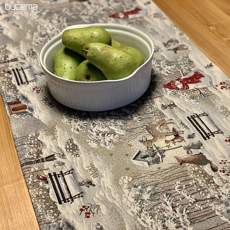 Tapestry tablecloth and scarf NIGHT WINTER