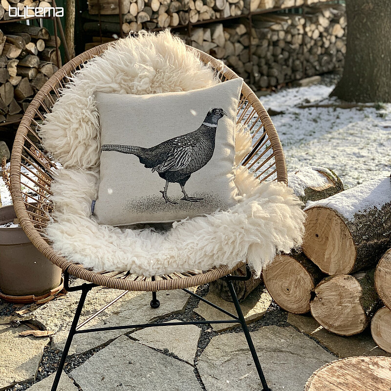 Gobelin cushion cover PHEASANT gray