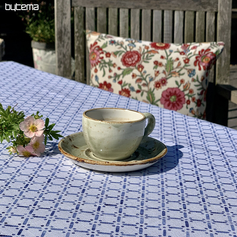 Tablecloth and scarf MONTANA GRID BLUE