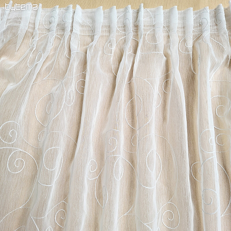 Finished curtain EMBROIDERED ORNAMENTS white