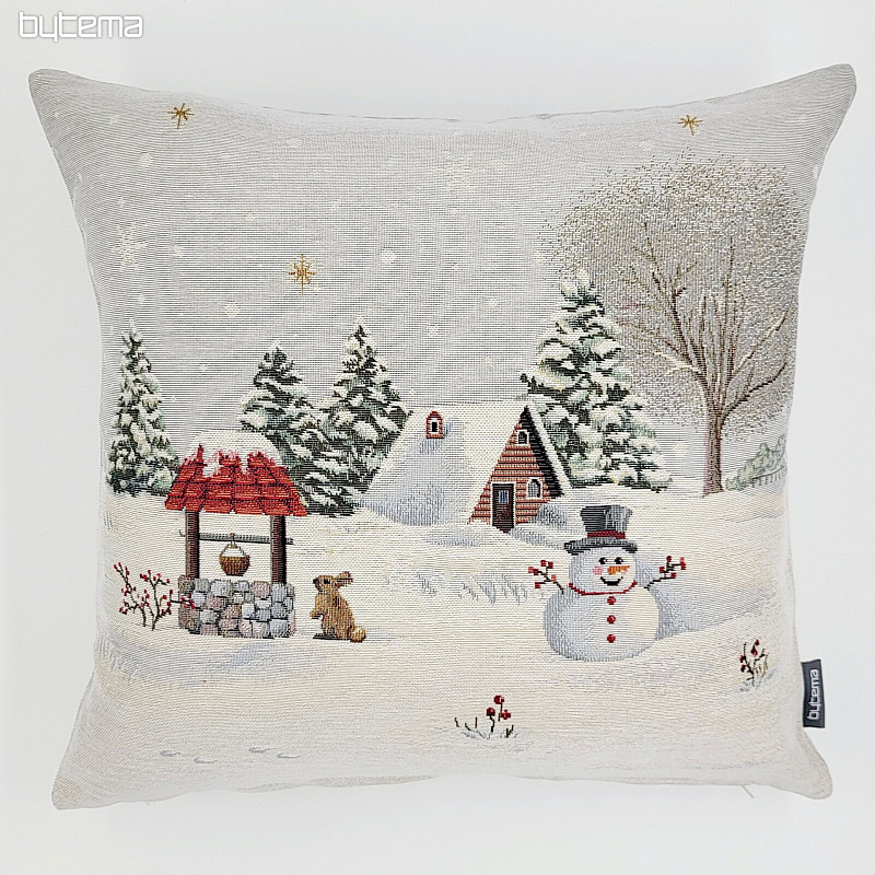 Christmas tapestry cover SNOWY HOUSE