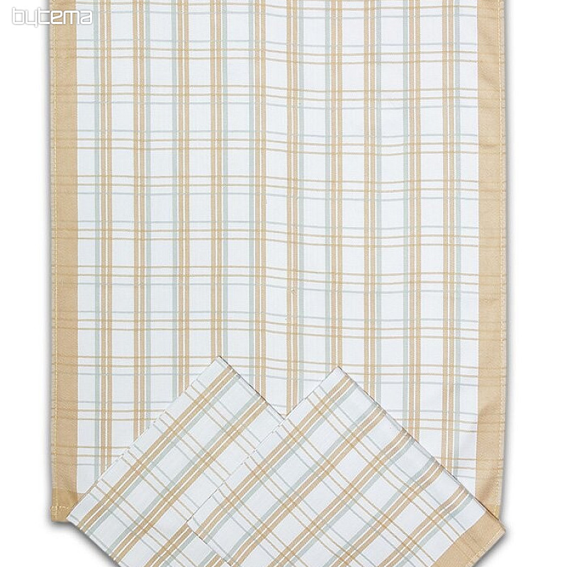 Tea towels traditional check ocher 3 pieces