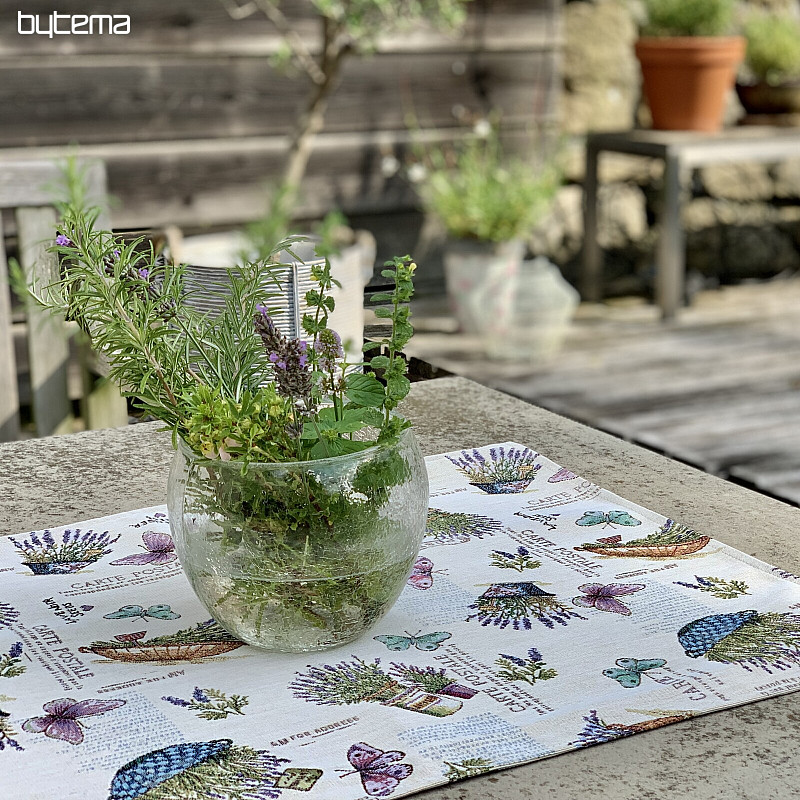 Tapestry tablecloth and shawl LAVANDER GARDEN 2