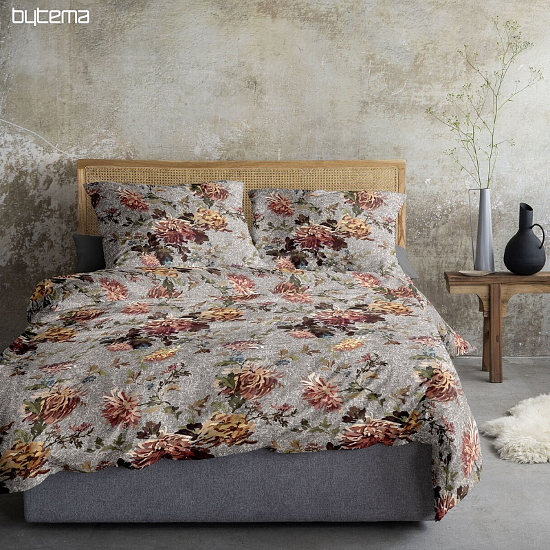 IRISETTE luxury flannel bedding ZOBEL 8552-11 FLOWERS gray