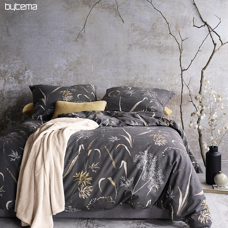 Luxury flannel bedding IRISETTE KOALA 8425-11 MEADOW GRASS dark. grey