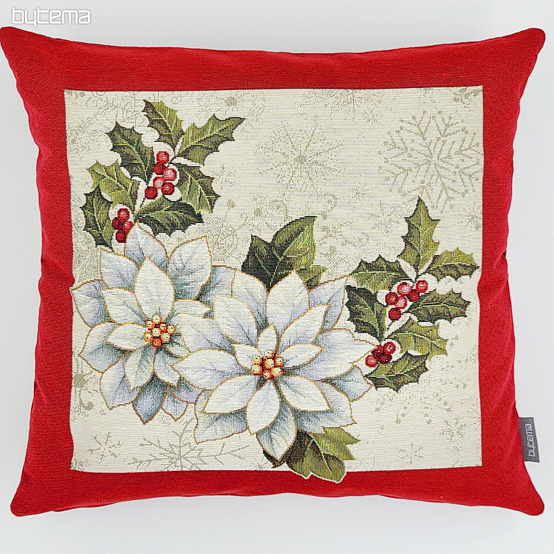 Christmas tapestry cover CHRISTMAS STAR red frame