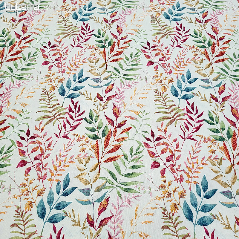 Decorative fabric MARACAIBO colorful leaves