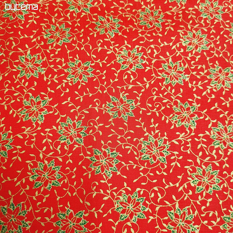 Cotton fabric CHRISTMAS STAR MINI red