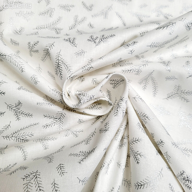 Cotton fabric SILVER Twigs