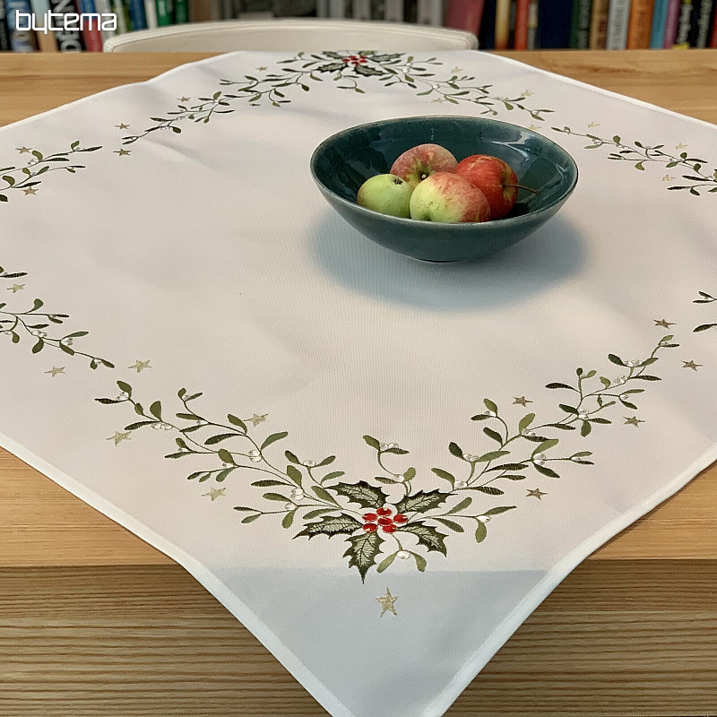 Table cloth TWIGS Mistletoe embroidered