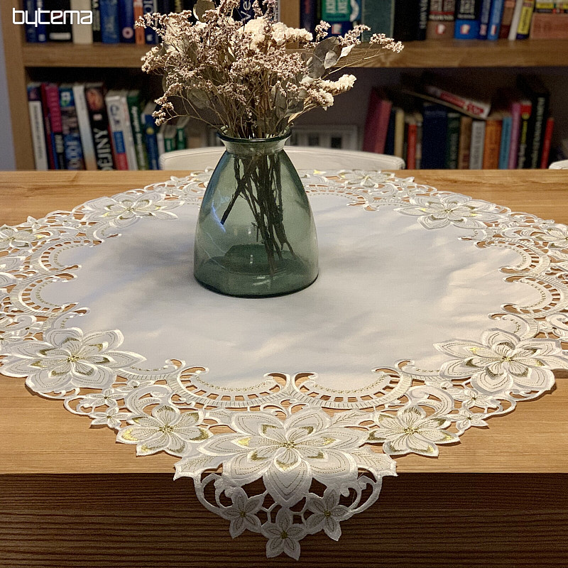 Embroidered Christmas tablecloth GOLD STAR