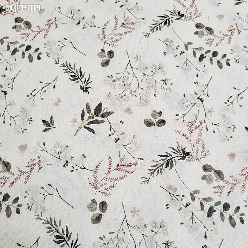 Cotton fabric FINE TWIGS beige