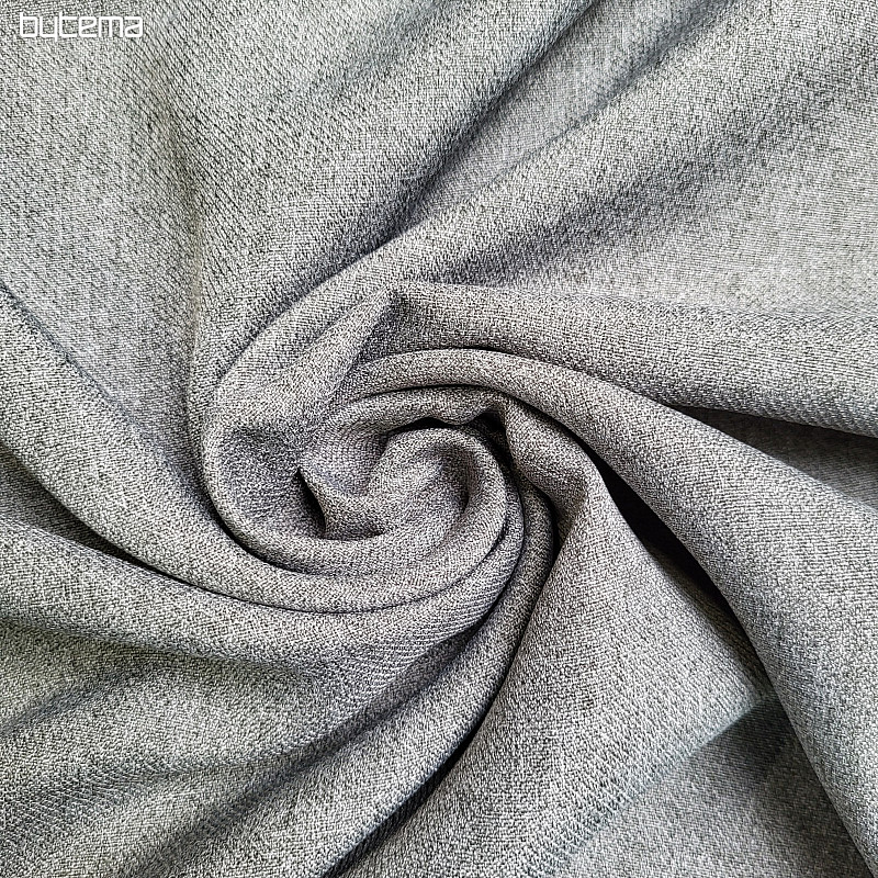 One-color designer decorative fabric GERSTER 77004 SV. GRAY 840