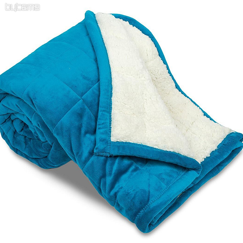 Microfiber blanket EXTRA SOFT sheep stitch TURQUOISE