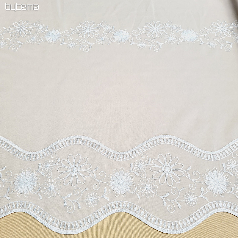 Embroidered curtain V 325 FLOWER white