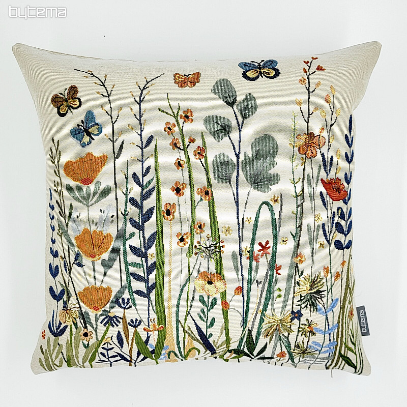 Tapestry cushion cover WILD MEADOW beige