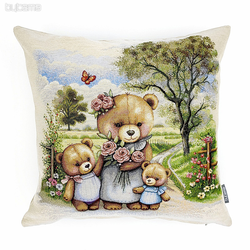 Tapestry pillowcase BEAR FAMILY