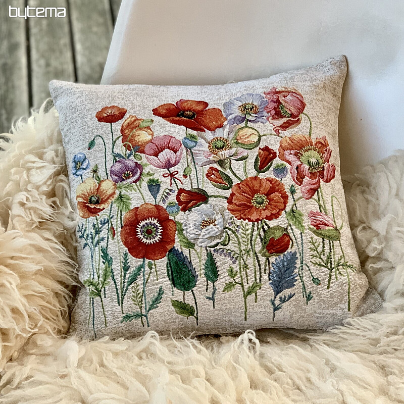 Tapestry cushion cover POPPY ROMANCE