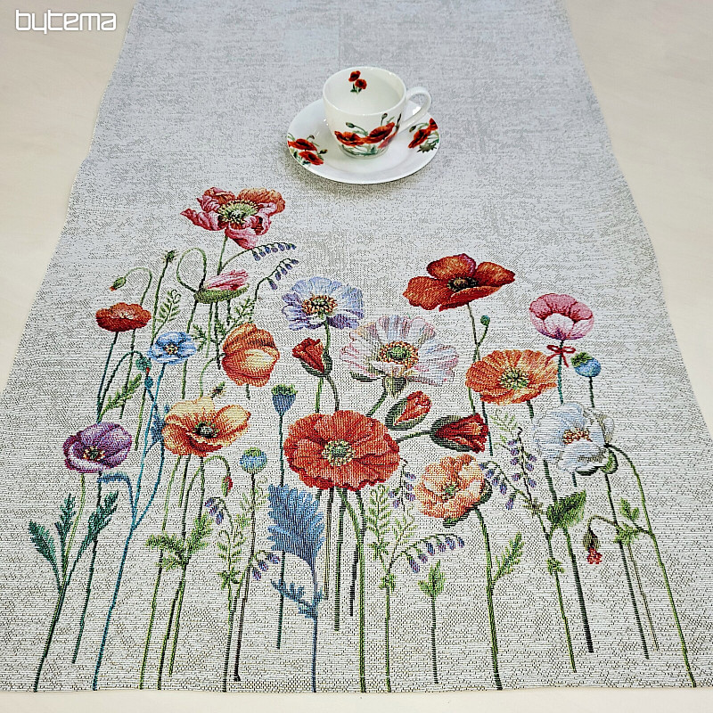 Tapestry tablecloth and scarf POPPY ROMANCE