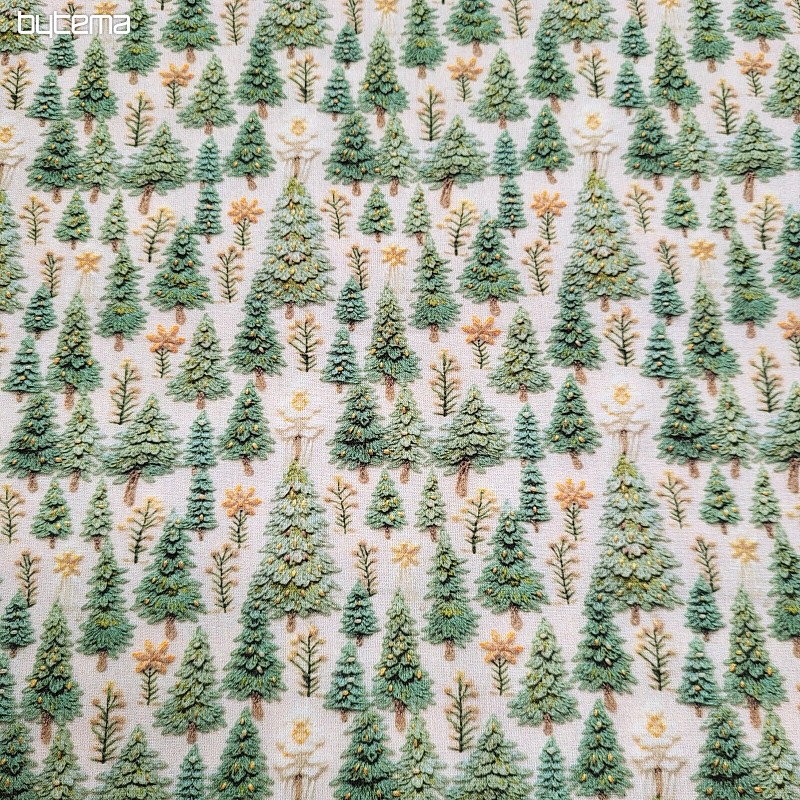 Cotton fabric CHRISTMAS TREES