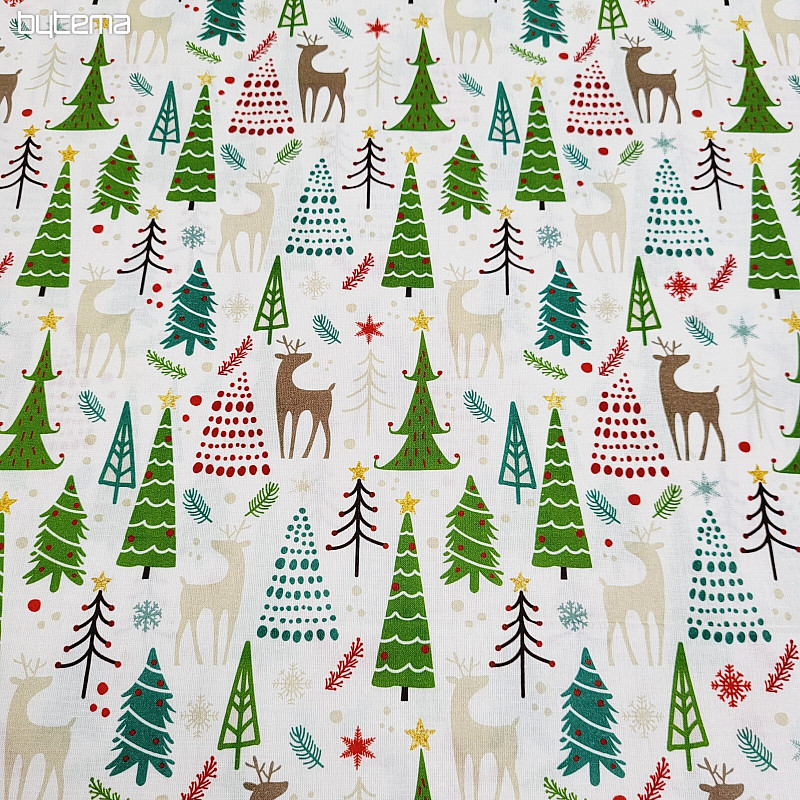 Cotton fabric CHRISTMAS FOREST