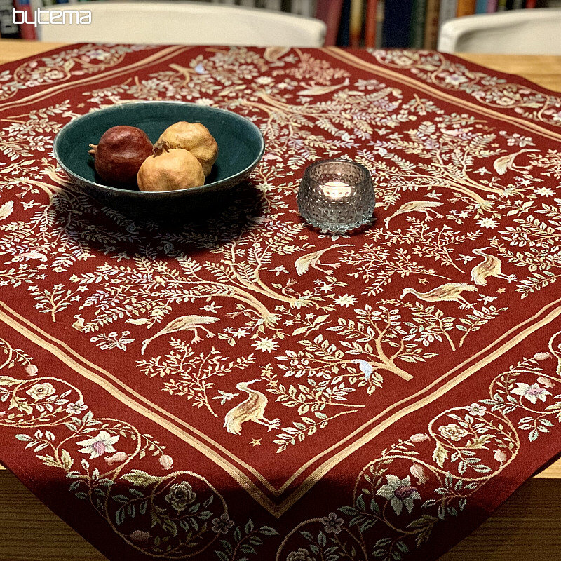 Tapestry tablecloth and scarf WILLIAM MORRIS burgundy