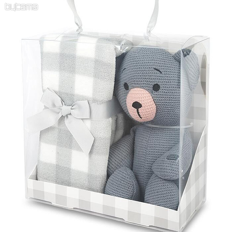 KNITTED TEDDY children's gift set