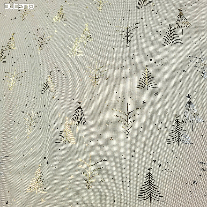 Cotton fabric BEIGE TREES