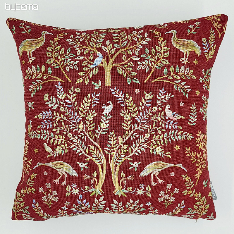 Tapestry pillowcase WILLIAM MORRIS burgundy - full-surface