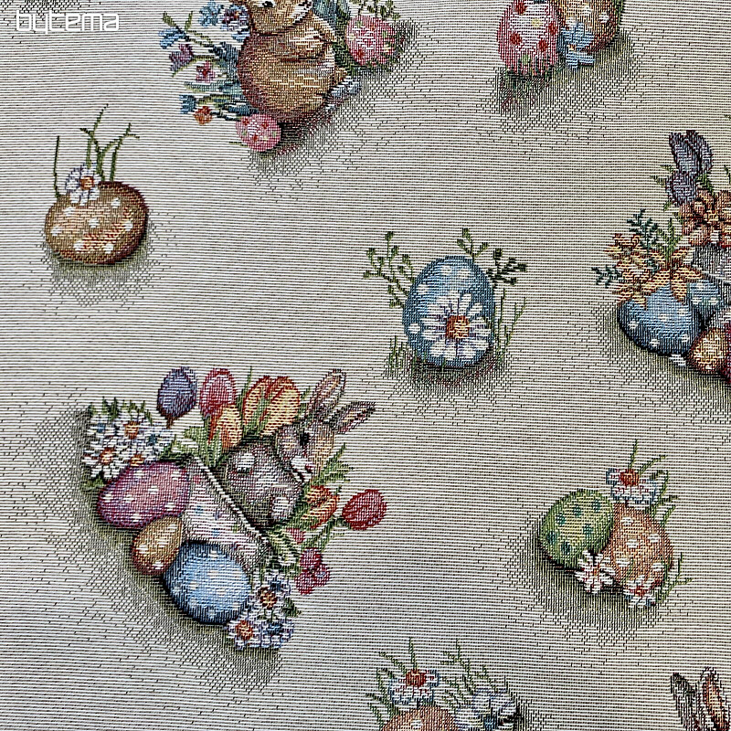 Tapestry fabric HARE IN A FLOWER POT