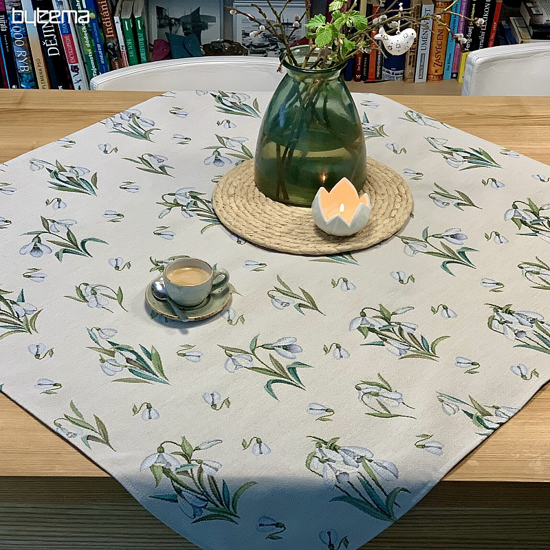 Tapestry tablecloth and scarf SNOWDROPS