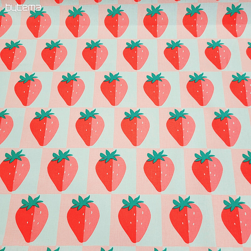 Cotton fabric STRAWBERRIES