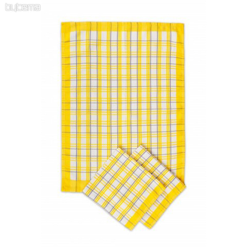 Towels Traditional checkered yellow 50x70cm 3pcs