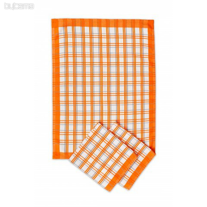 Towels Traditional checkered orange 50x70cm 3pcs