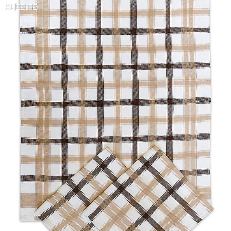 Bamboo towels - medium cube brown 50x70cm 3pcs