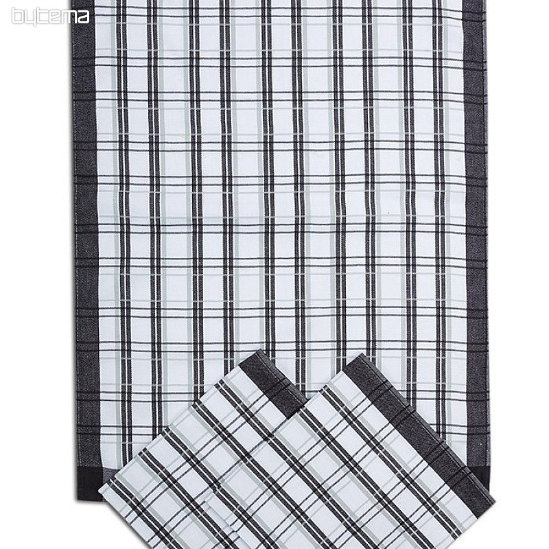 Tea towels Traditional check black 3 pcs