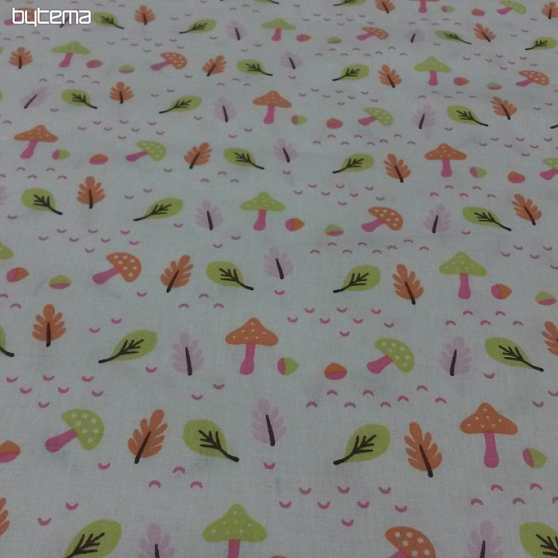 Decorative fabric MUSHROOM pink