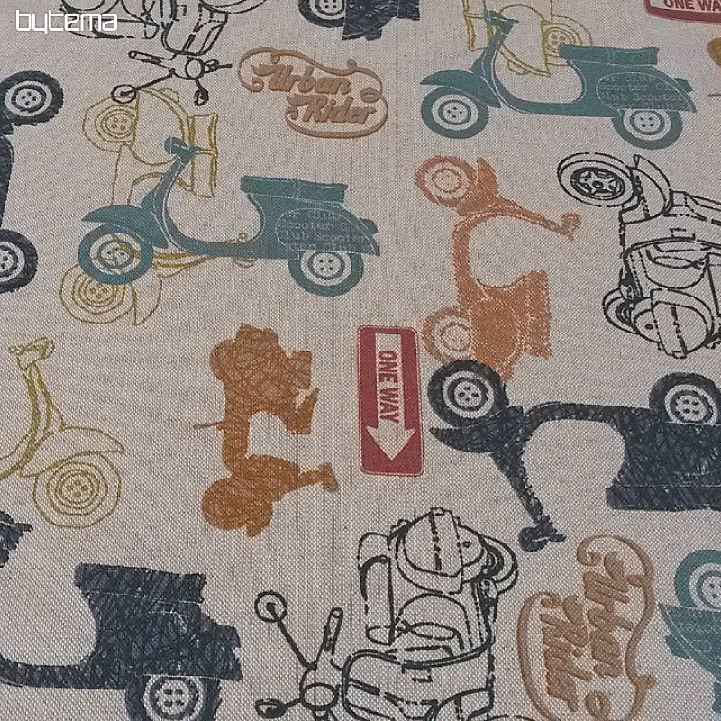 Decorative fabric moto VESPA digital print