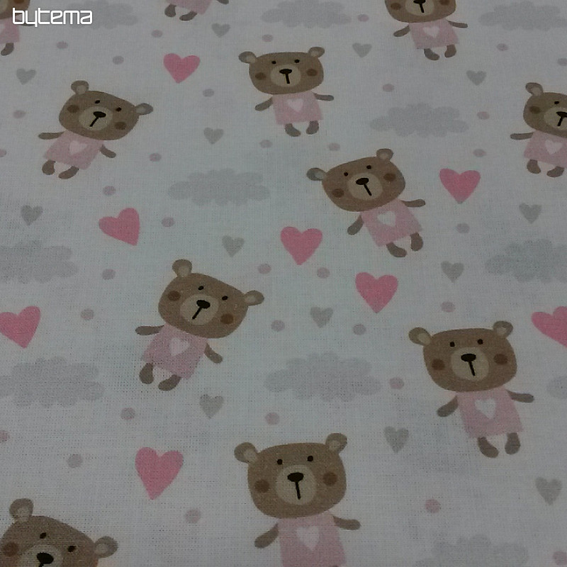 Cotton fabric BABY ZOO pink