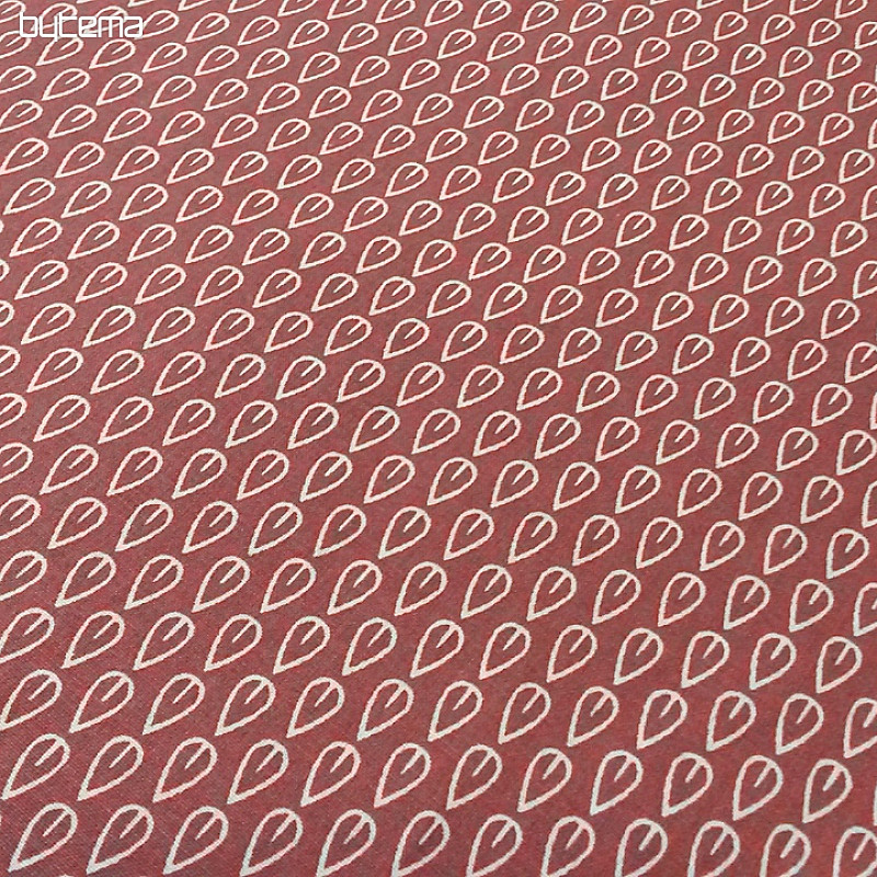 Cotton fabric LEAVES bordo