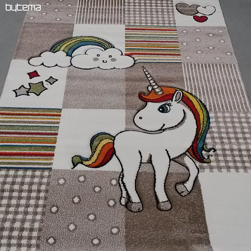 Children carpet Unicorn beige