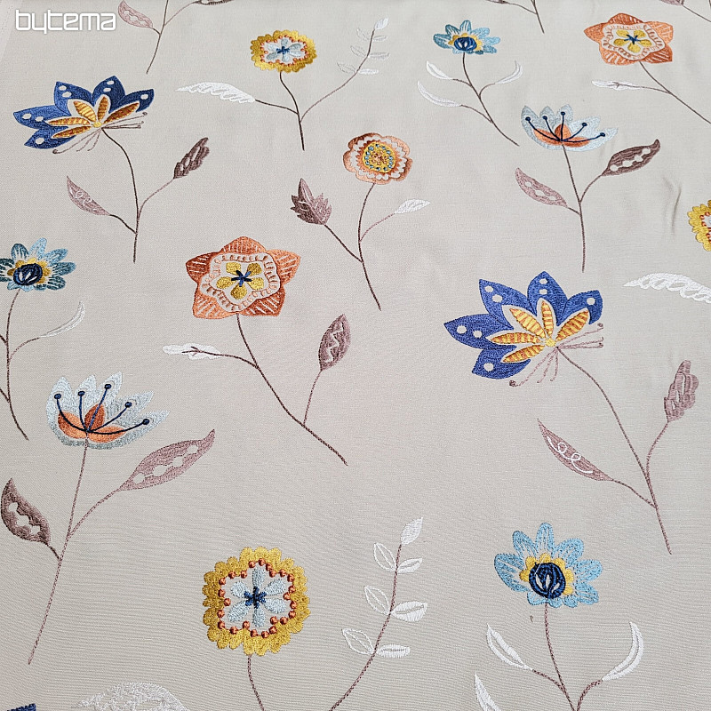 Embroidered decorative fabric flowers RICHMOND multi