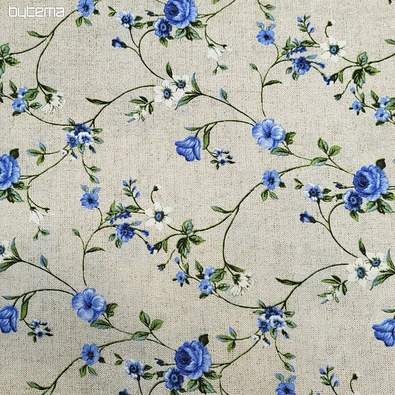 Decorative fabric Flowers RAME blue