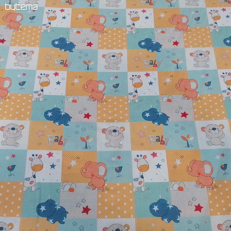 Cotton fabric BABY ZOO multicolored