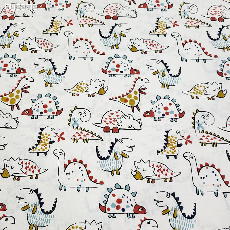 Cotton fabric DINOSAURS