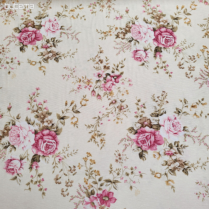 Decorative fabric ROSE RAKEL white