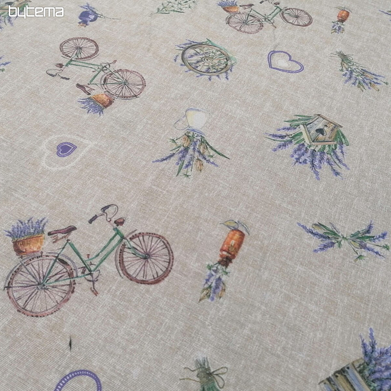 Decorative fabric LAVENDER BICYCLE 2